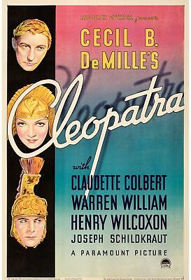 CLEOPATRA, CLAUDETTE COLBERT, 1934, REPRO MOVIE POSTER, VINTAGE, HQ