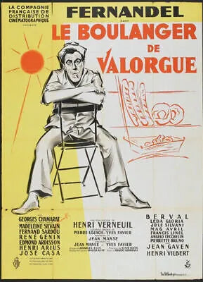 EL PANADERO DE VALORGUE, FERNANDEL, 1953, Reproducción de póster de cine vintage, HQ