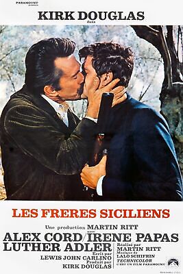 THE SICILIAN BROTHERS, KIRK DOUGLAS, 1969, Reproduction cinema poster, VINTAGE HQ