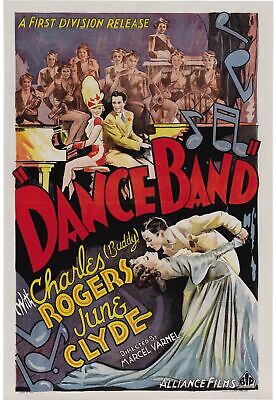 DANCE BAND, CHARLES ROGERS, REPRO AFFICHE CINEMA VINTAGE ET SUR TOILE