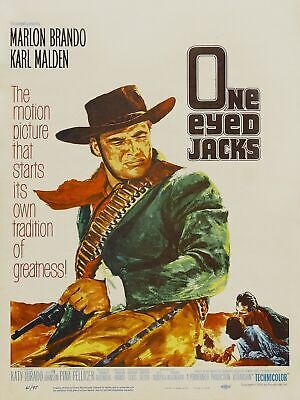 ONE EYED JACKS, MARLON BRONDO, 1961, REPRODUCCIÓN DE CARTEL DE CINE VINTAGE, HQ
