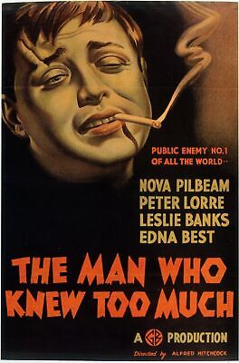 THE MAN WHO KNEW TOO MUCH, JAMES STEWART, 1956, REPRO MOVIE POSTER, VINTAGE, HQ