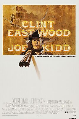 JOE KIDD, CLINT EASTWOOD, 1972, REPRODUCCIÓN DE CARTEL DE PELÍCULA, VINTAGE, SEGUNDA CALIDAD