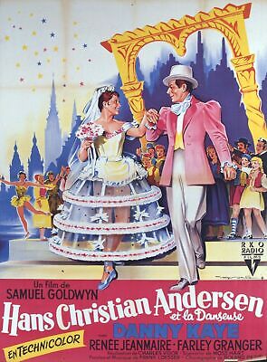 HANS CHRISTIAN ANDERSEN Y LA CORISTA, DANNY KAYE, 1952, REPRODUCCIÓN DE CARTEL DE PELÍCULA, VINTAGE, HQ.