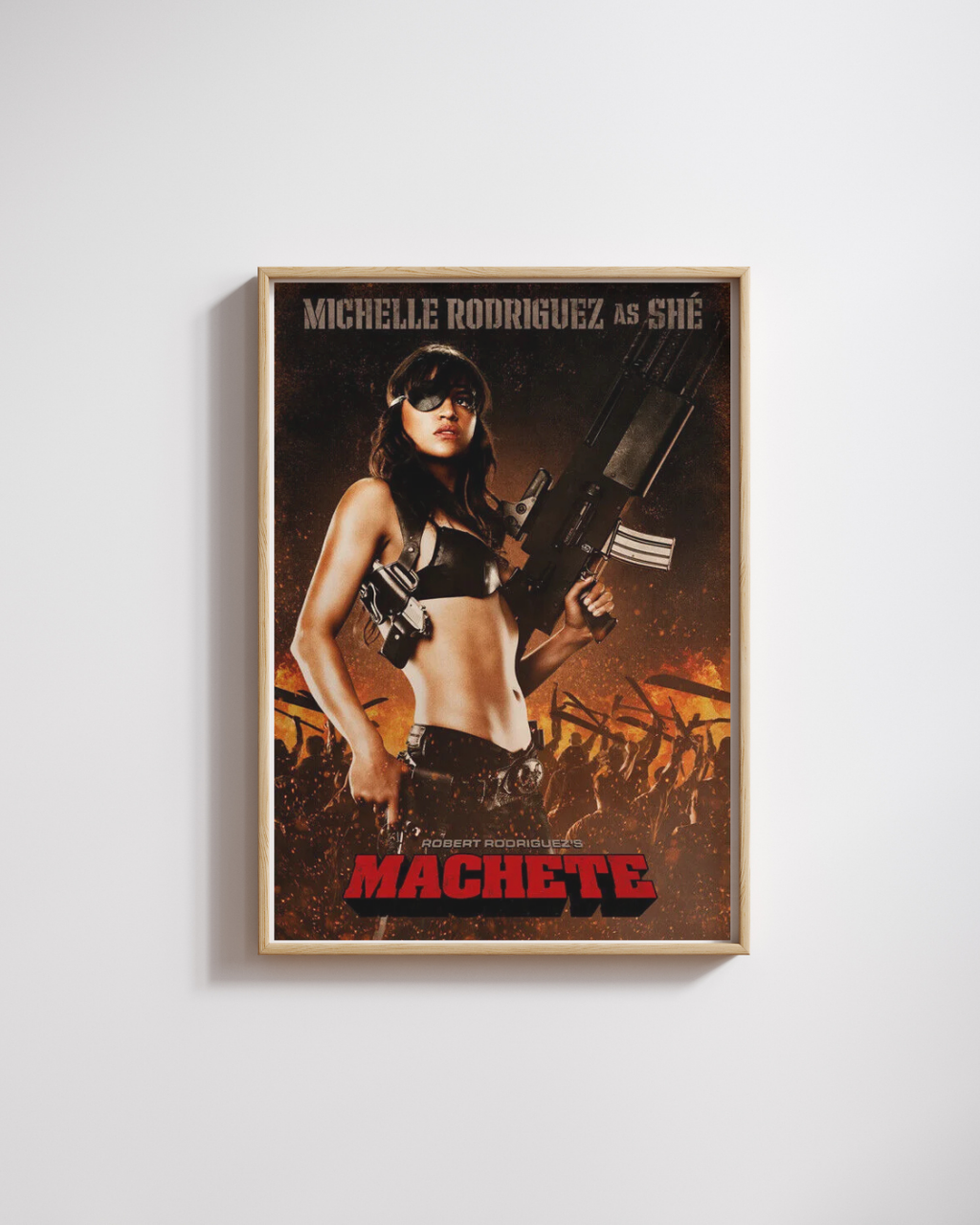MACHETE, MICHELLE RODRIGUEZ, 2010, REPRO VINTAGE MOVIE POSTER, HQ