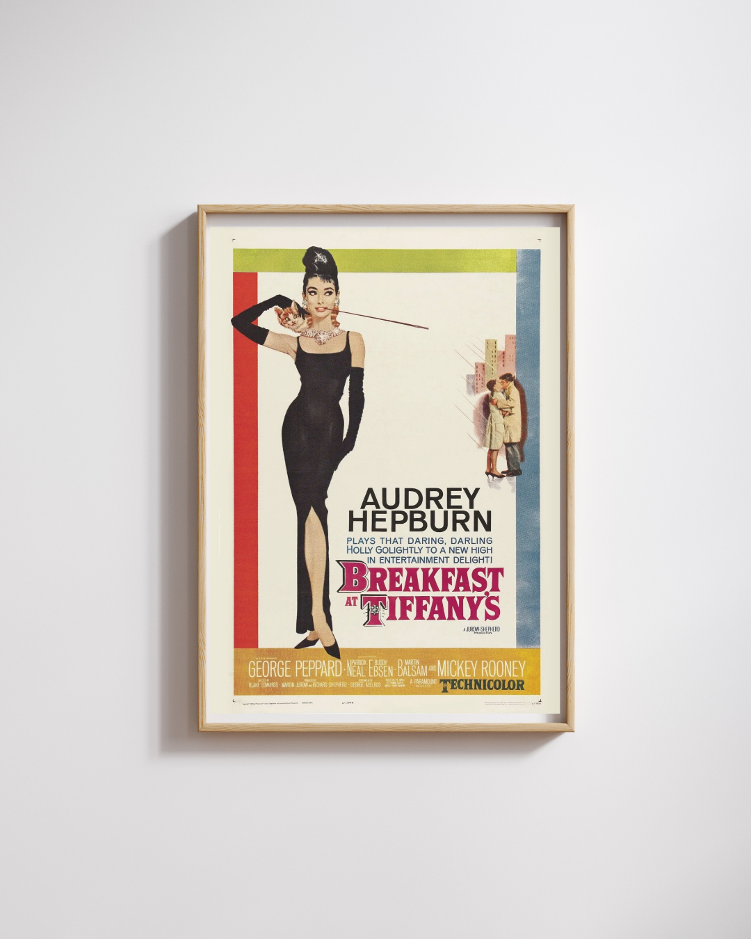 BREAKFAST AT TIFFANY’S, AUDREY HEPBURN, 1961, REPRO MOVIE POSTER, VINTAGE, HQ