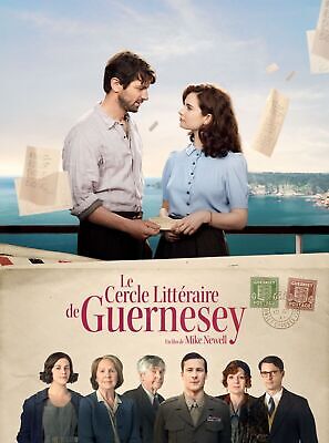 LA SOCIEDAD LITERARIA Y DEL LIBRO DE GUERNSEY, MIKE NEWELL, 2018, Reproducción de póster de cine, VINTAGE, HQ