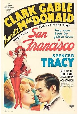 SAN FRANCISCO, CLARK GABLE, 1936, repro affiche de cinema, HQ