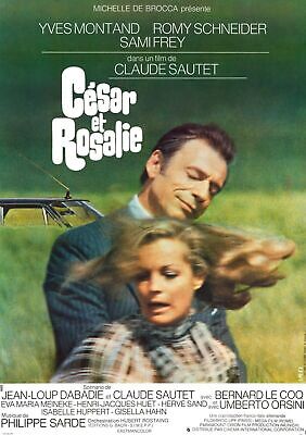 CÉSAR Y ROSALIE, YVES MONTAND, 1972, REPRODUCCIÓN DE CARTEL DE PELÍCULA, VINTAGE, HQ