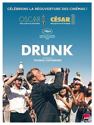 DRUNK, MADS MIKKELSEN, 2020, REPRO MOVIE POSTER, VINTAGE, HQ
