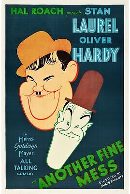 DROLES DE LOCATAIRES, LAUREL AND HARDY, 1930, REPRO MOVIE POSTER, VINTAGE, HQ