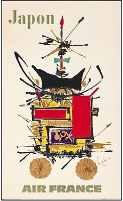 JAPON, AIR FRANCE, JAPAN - REPRO AFFICHE PUBLICITE VOYAGE VINTAGE