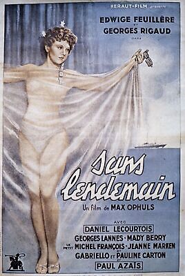 SANS LENDEMAIN, 1939, EDWIGE FEUILLÈRE,Repro affiche cinéma VINTAGE, HQ