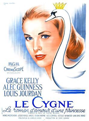 EL CISNE, GRACE KELLY, ALEC GUINNESS, 1956, REPRODUCCIÓN DE CARTEL DE PELÍCULA, VINTAGE, HQ