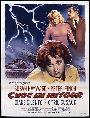 CHOC EN RETOUR, SUSAN HAYWARD, AFFICHE DE CINEMA VINTAGE HQ