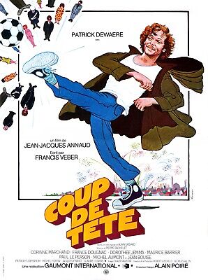HEAD BUT, PATRICK DEWAERE, 1979, REPRO MOVIE POSTER, VINTAGE, HQ