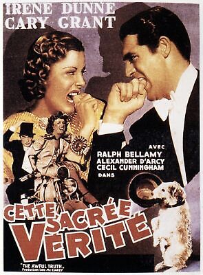 CETTE SACRÉE VÉRITÉ, IRÈNE DUNNE, REPRO AFFICHE DE CINEMA VINTAGE HQ