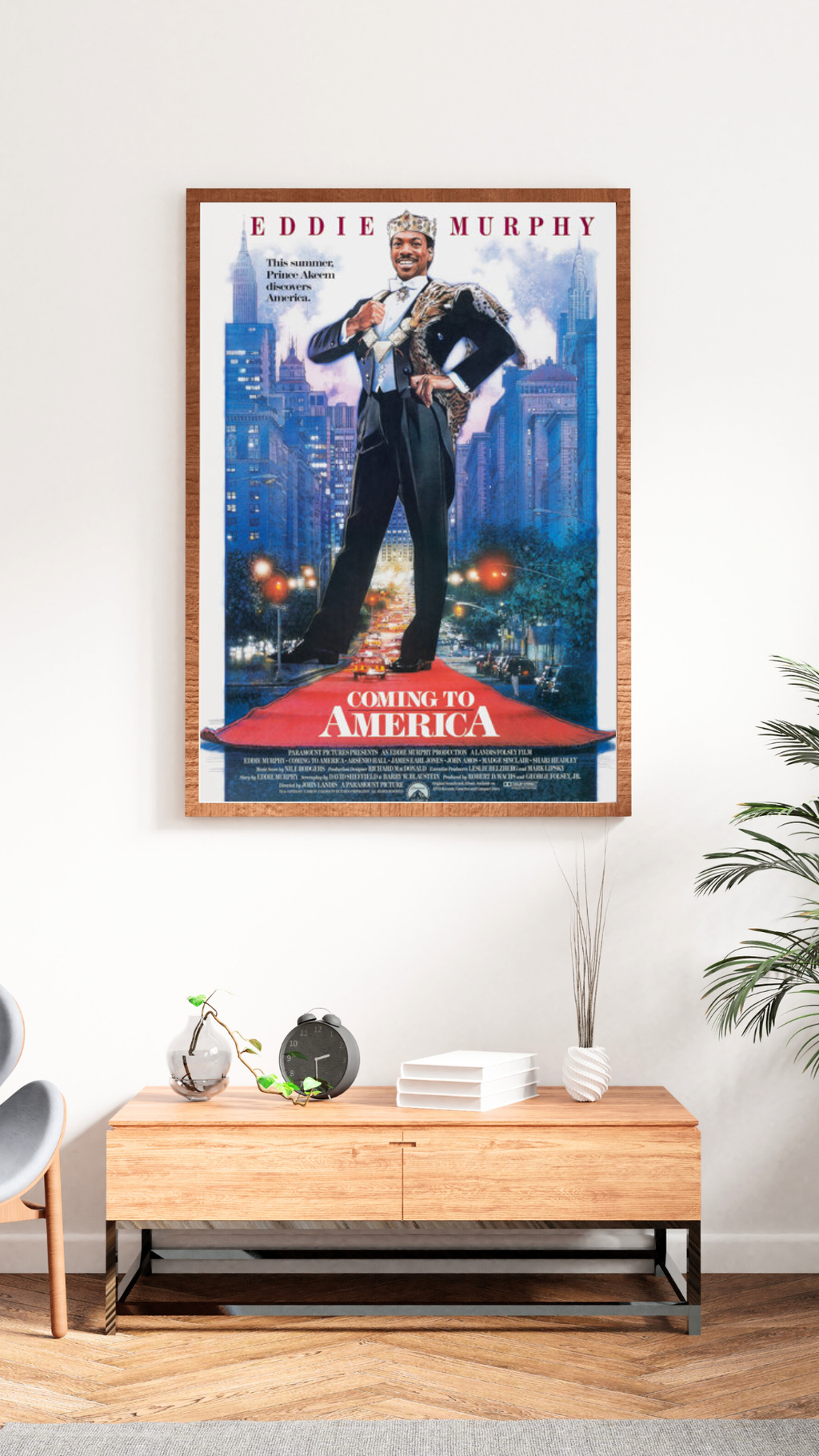 COMING TO AMERICA – FILM DE JOHN LANDIS (1988) – EDDIE MURPHY – AFFICHE CINÉMA COMÉDIE – REPRODUCTION – POSTER HUB STUDIO – HQ