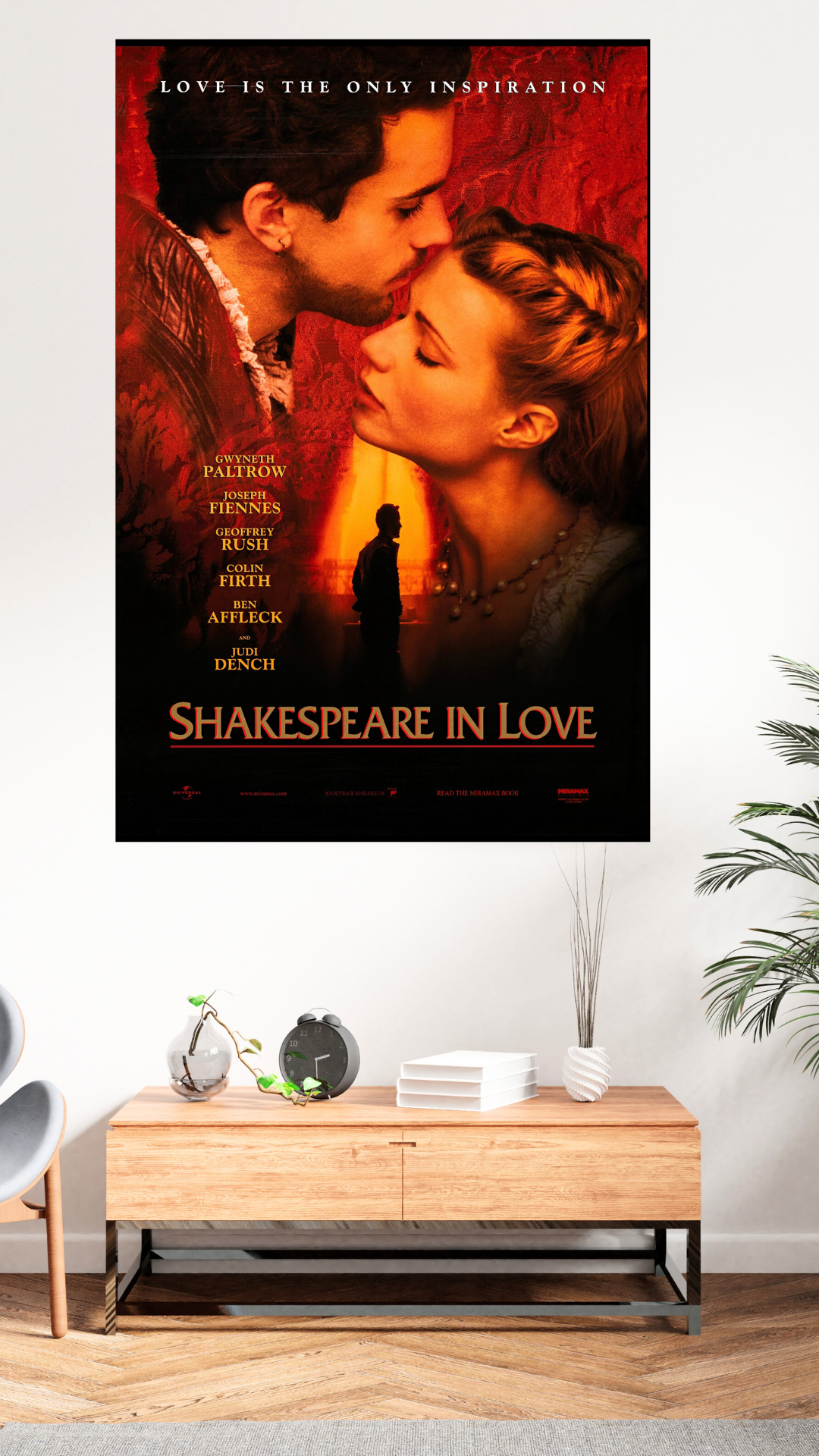 SHAKESPEARE IN LOVE – FILM DE JOHN MADDEN (1998) – GWYNETH PALTROW – AFFICHE CINÉMA ROMANCE – REPRODUCTION – POSTER HUB STUDIO – HQ