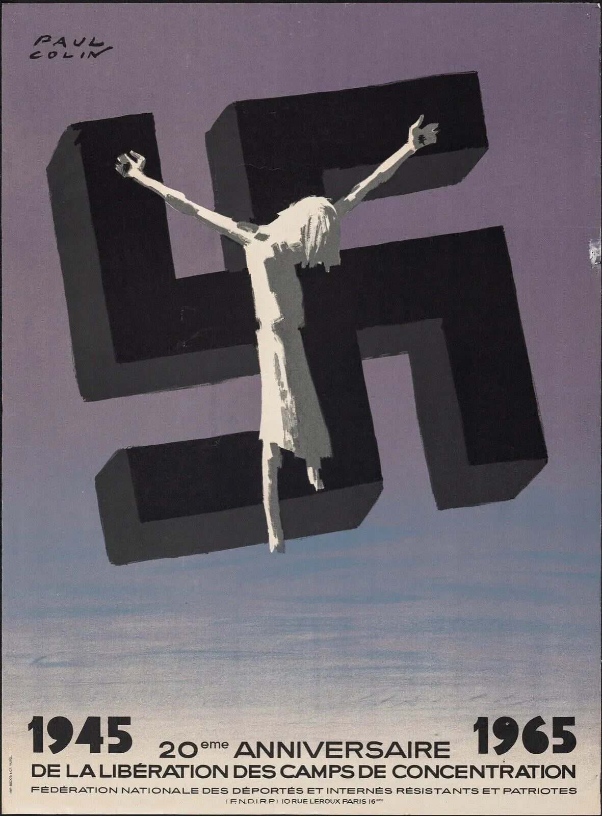 20 EME ANNIVERSAIRE GUERRE, REPRO AFFICHE VINTAGE, HQ