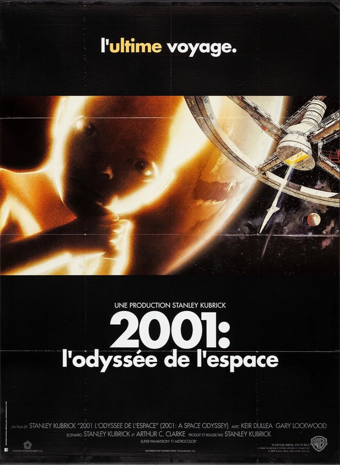 2001 : L’ODYSSÉE DE L’ESPACE, KEIR DULLEA, 1968, REPRO MOVIE POSTER, VINTAGE, HQ