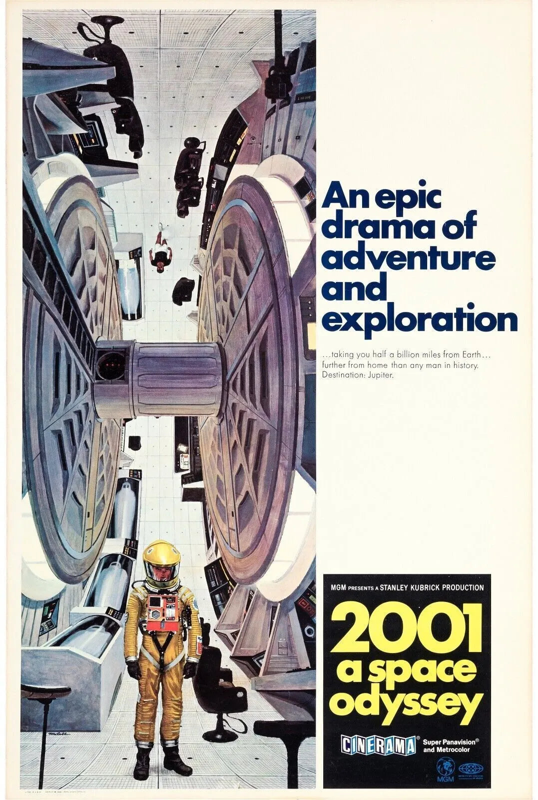 2001 : L’ODYSSÉE DE L’ESPACE, KEIR DULLEA, 1968, REPRO MOVIE POSTER, VINTAGE, HQ