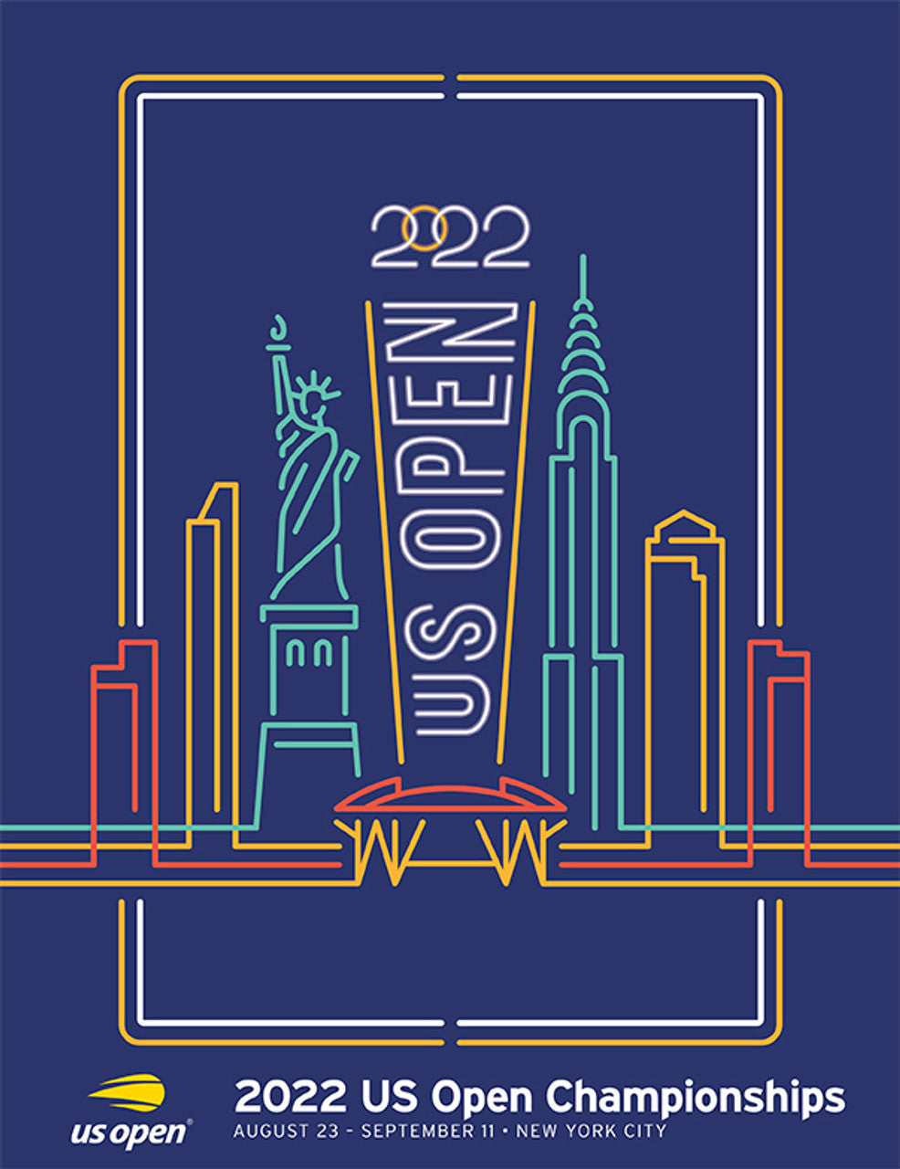 US OPEN 2022 REPRO POSTER HUB STUDIO