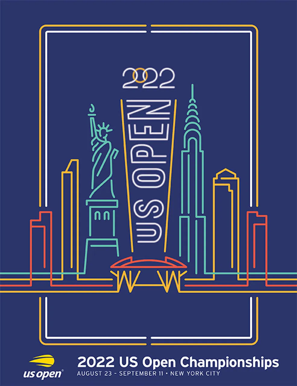 US OPEN 2022 REPRO POSTER HUB STUDIO