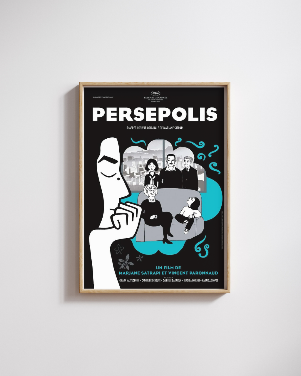 PERSEPOLIS, CATHERINE DENEUVE, 2007, REPRO AFFICHE CINÉMA VINTAGE, HQ