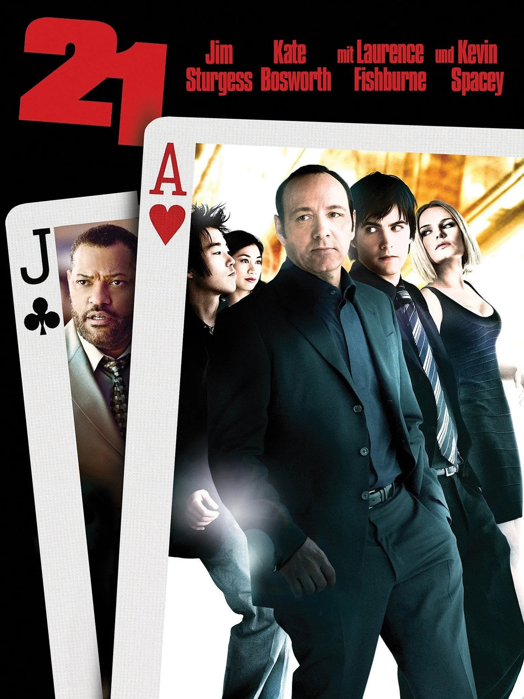 21 BLACK JACK MOVIE POSTER HQ – AFFICHE VINTAGE CINÉMA RÉTRO, 2008, JIM STURGESS