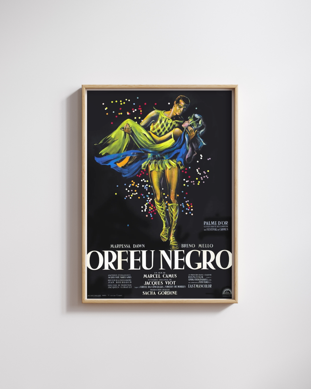 ORFEU NEGRO, BRENO MELLO, 1959, Reproducción de póster de cine VINTAGE, sede