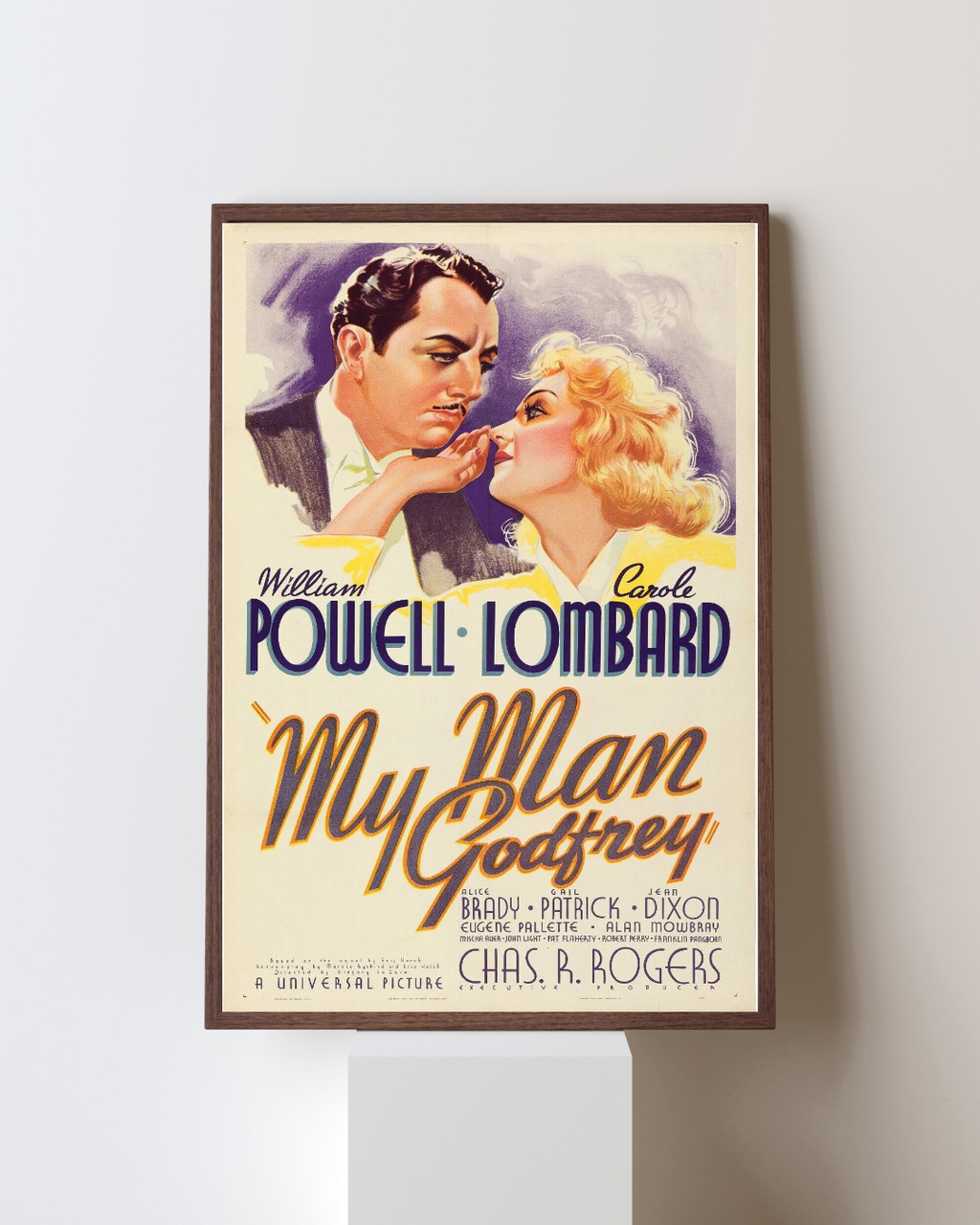 MY MAN GODFREY, CAROLE LOMBARD, 1936, Repro affiche de cinema, VINTAGE, HQ