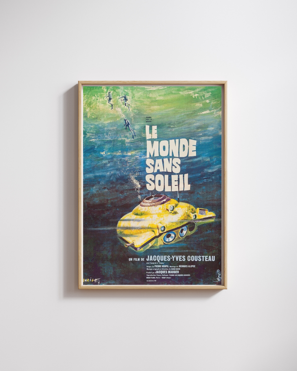 LE MONDE SANS SOLEIL, JACQUES-YVES COUSTEAU, 1964, REPRO AFFICHE CINEMA VINTAGE, HQ