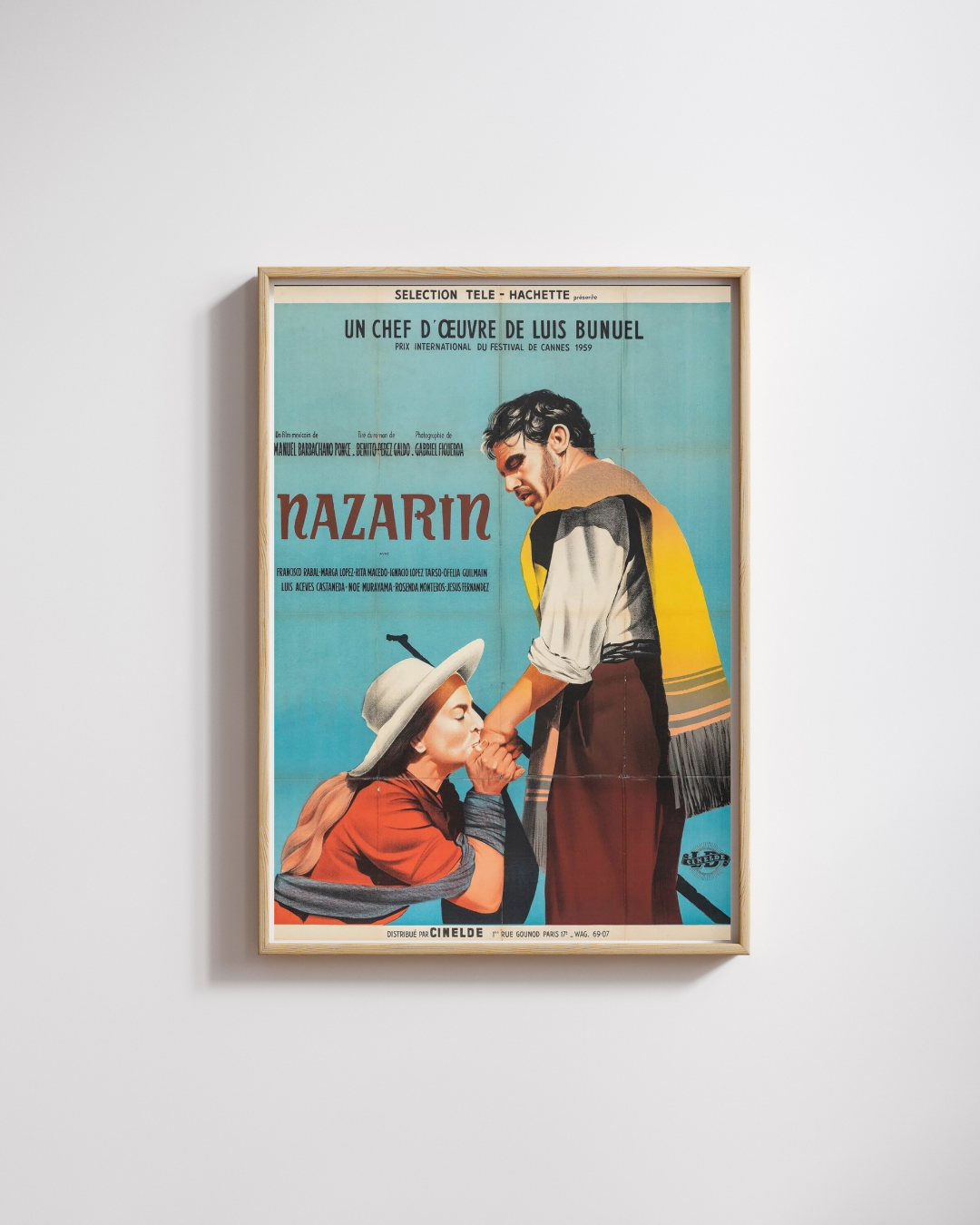 NAZARIN, LUIS BUNUEL, FRANCISCO RABAL, 1959, REPRODUCCIÓN DE CARTEL DE CINE VINTAGE, HQ
