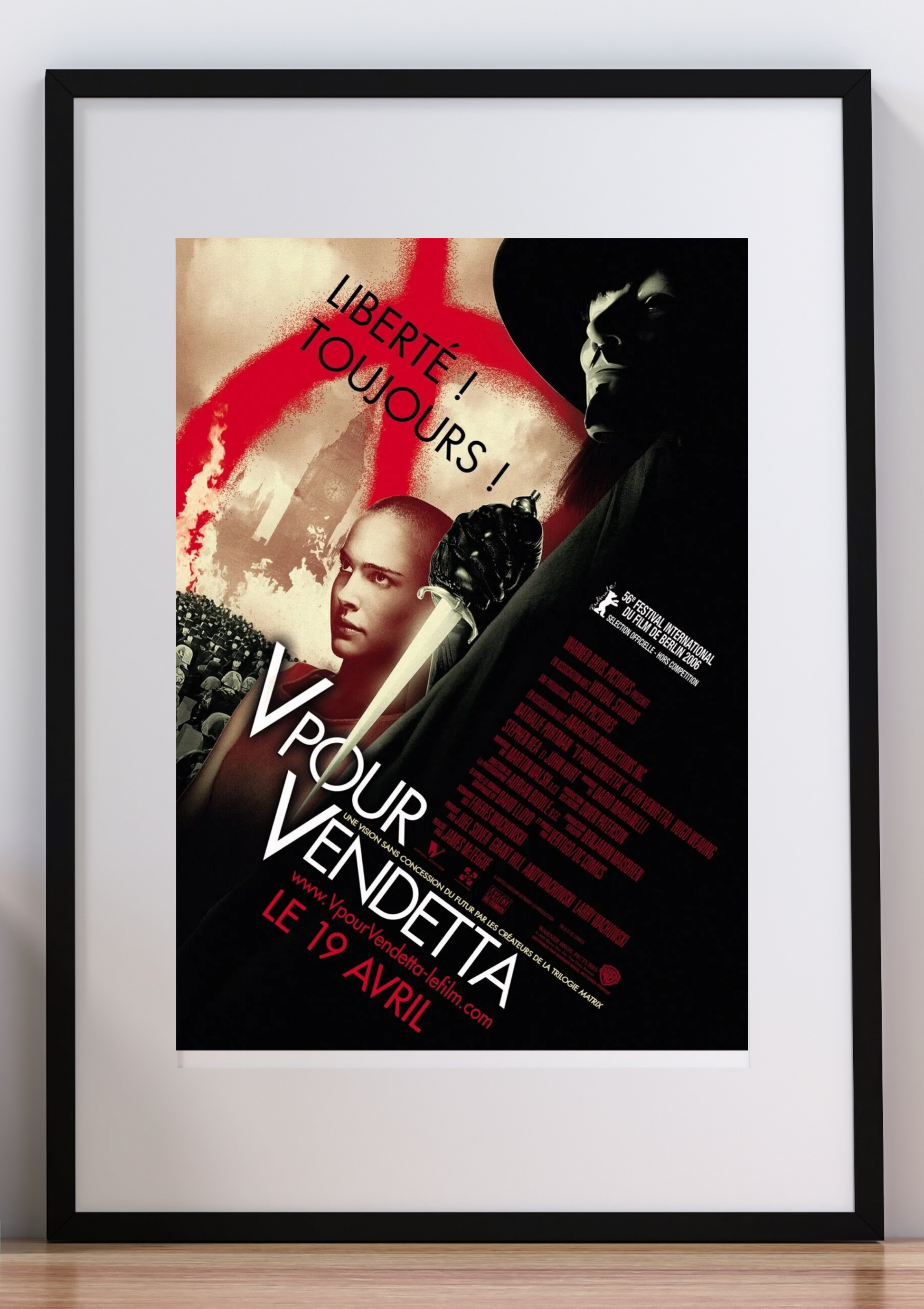 V DE VENDETTA, NATHALIE PORTMAN, HUGO WEAVING, 2006, REPRODUCCIÓN DE CARTEL DE CINE VINTAGE, HQ