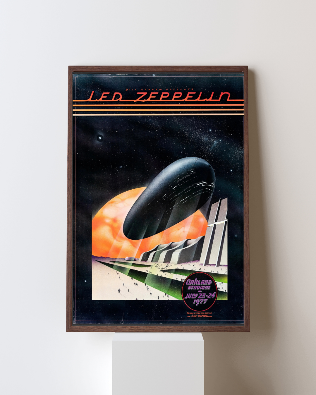 LED ZEPPELIN – OAKLAND STADIUM – 1977, AFFICHE VINTAGE CINÉMA RÉTRO, HQ