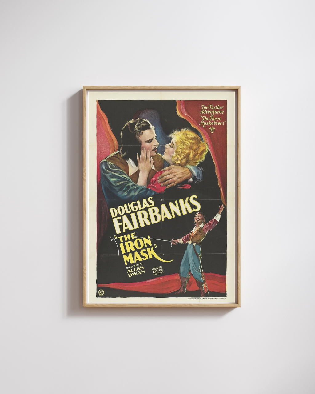 THE MAN IN THE IRON MASK, DOUGLAS FAIRBANKS, 1929, Movie poster repro, VINTAGE, HQ