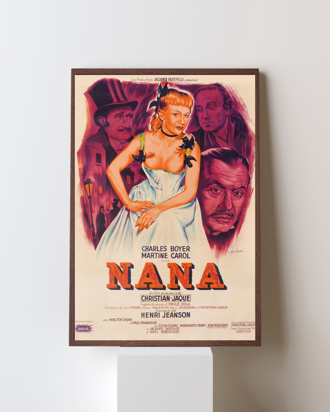 NANA, CHARLES BOYER, 1955, REPRO AFFICHE CINEMA VINTAGE, HQ