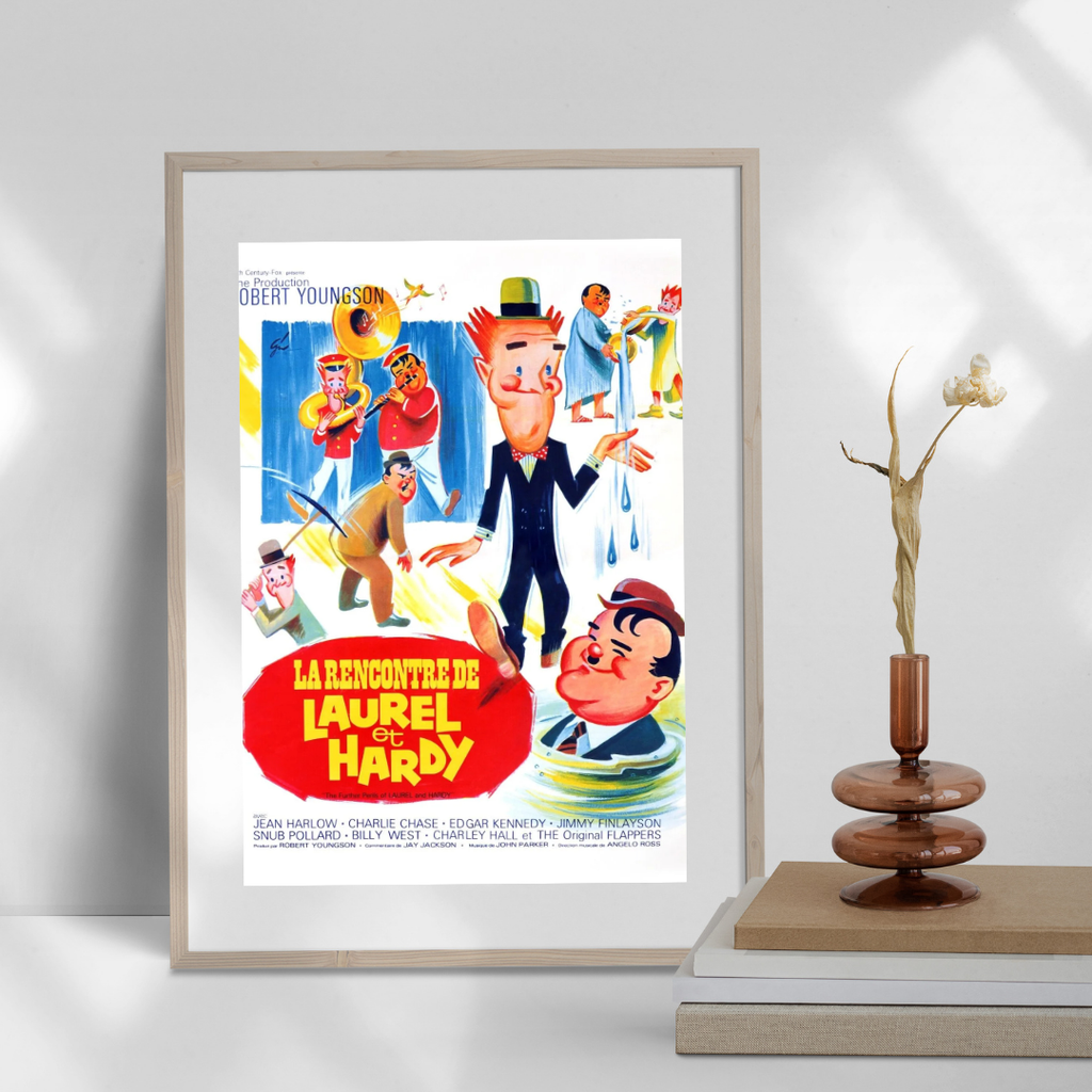 THE MEETING OF LAUREL AND HARDY, JAY JACKSON, 1965, Repro cinema poster, VINTAGE, HQ