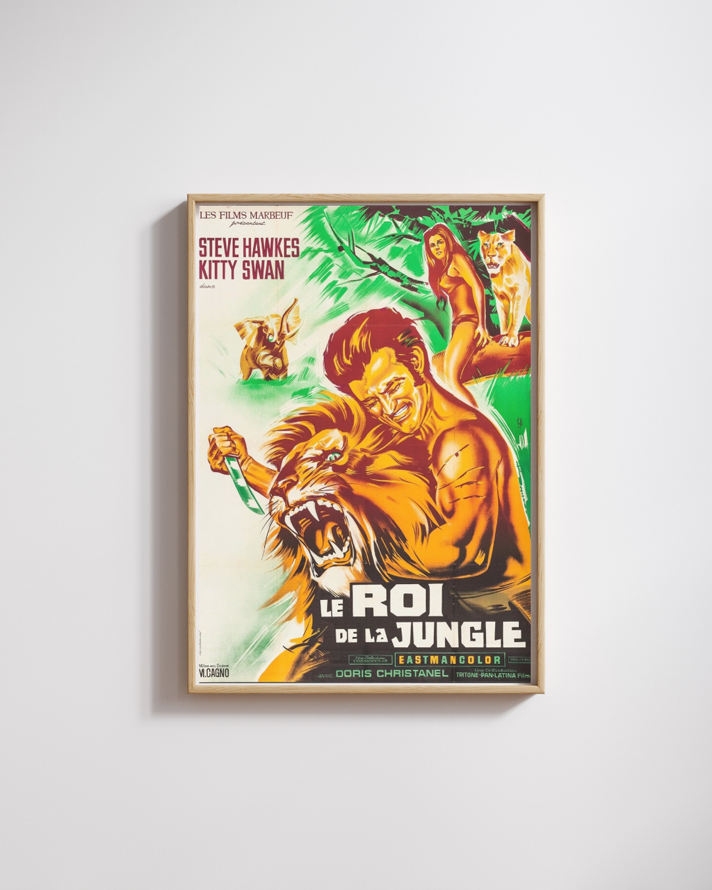 EL REY DE LA JUNGLA – STEVE HAWKES, 1972 – REPRO CARTEL DE CINE VINTAGE