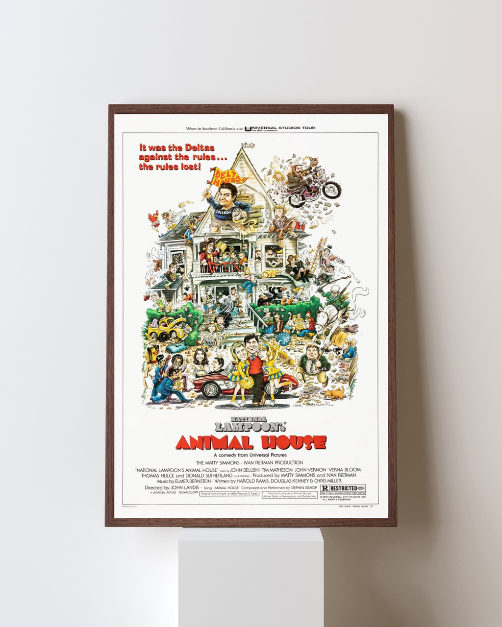 LA CASA DE LOS ANIMALES DE NATIONAL LAMPOON, JOHN BELUSHI, 1978, Reproducción de póster de cine VINTAGE, HQ