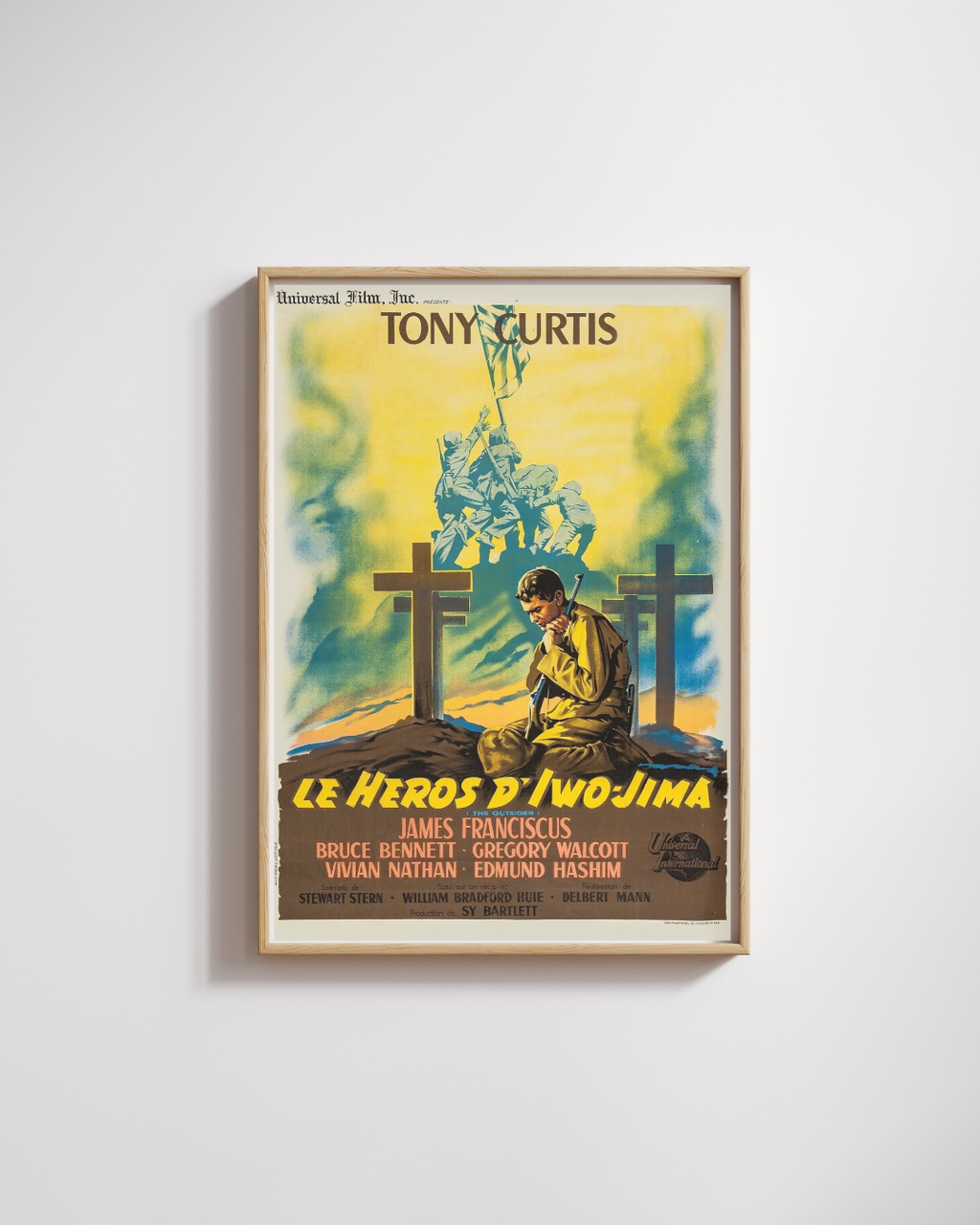 LE HÉROS D’IWO JIMA, TONY CURTIS, 1960, REPRO AFFICHE CINEMA VINTAGE, HQ