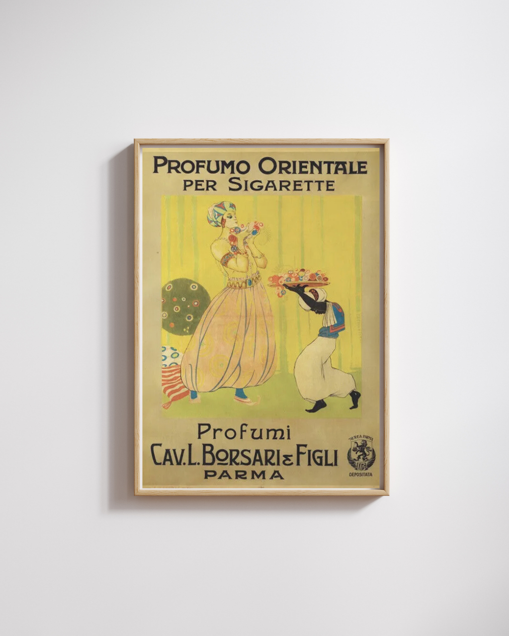 REPRODUCCIÓN DE CARTEL PUBLICITARIO VINTAGE DE PERFUME DE CIGARRILLOS DE ITALIA, SEDE CALIENTE