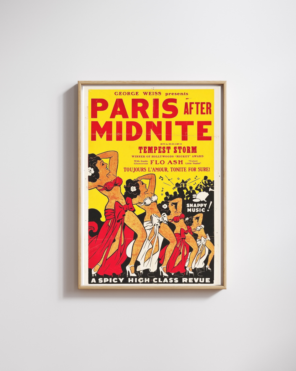 PARIS AFTER MIDNITE, REPRO AFFICHE MUSIQUE VINTAGE,  HQ