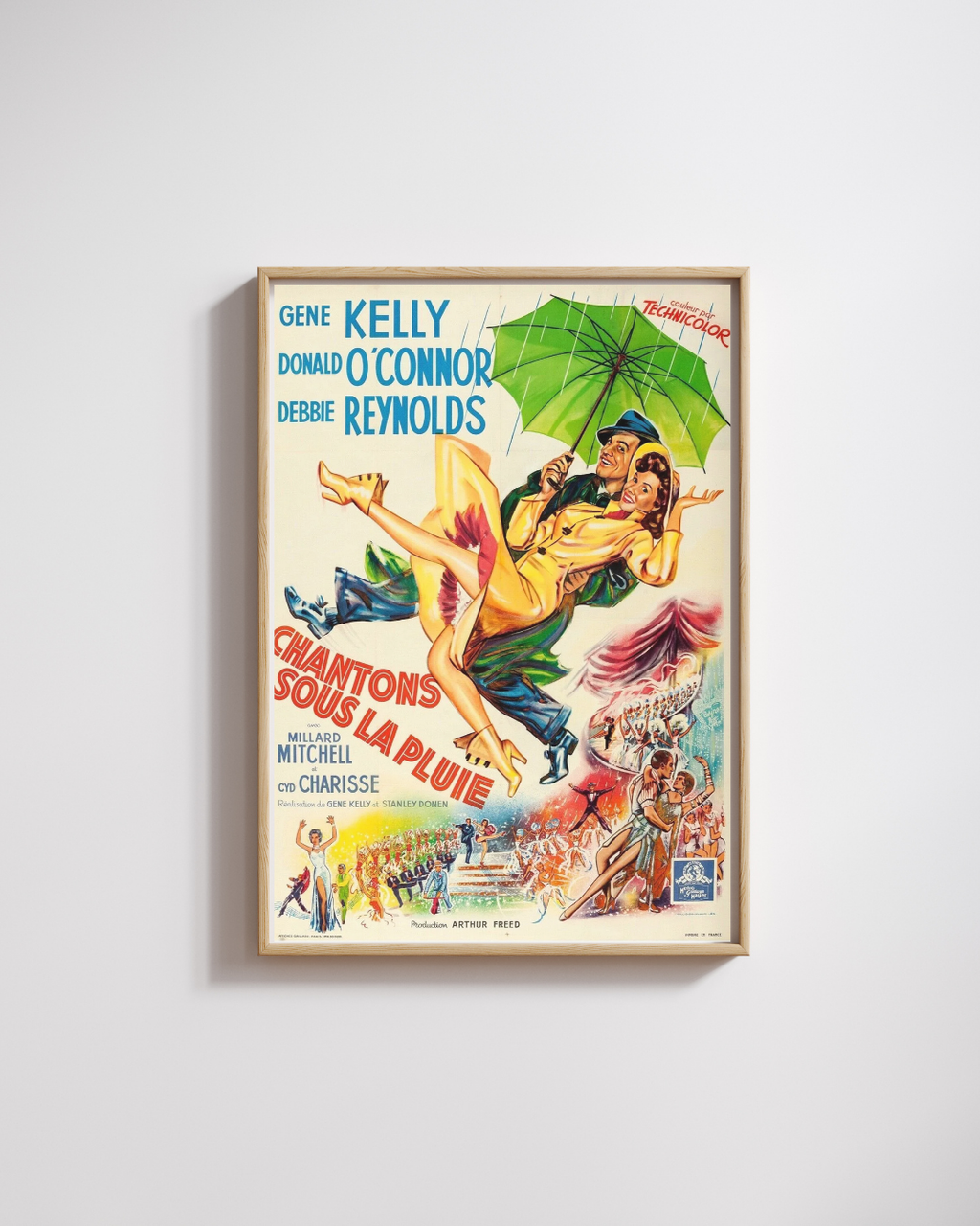 CHANTONS SOUS LA PLUIE (SINGIN’ IN THE RAIN), GENE KELLY, 1952, REPRO MOVIE POSTER, VINTAGE, HQ