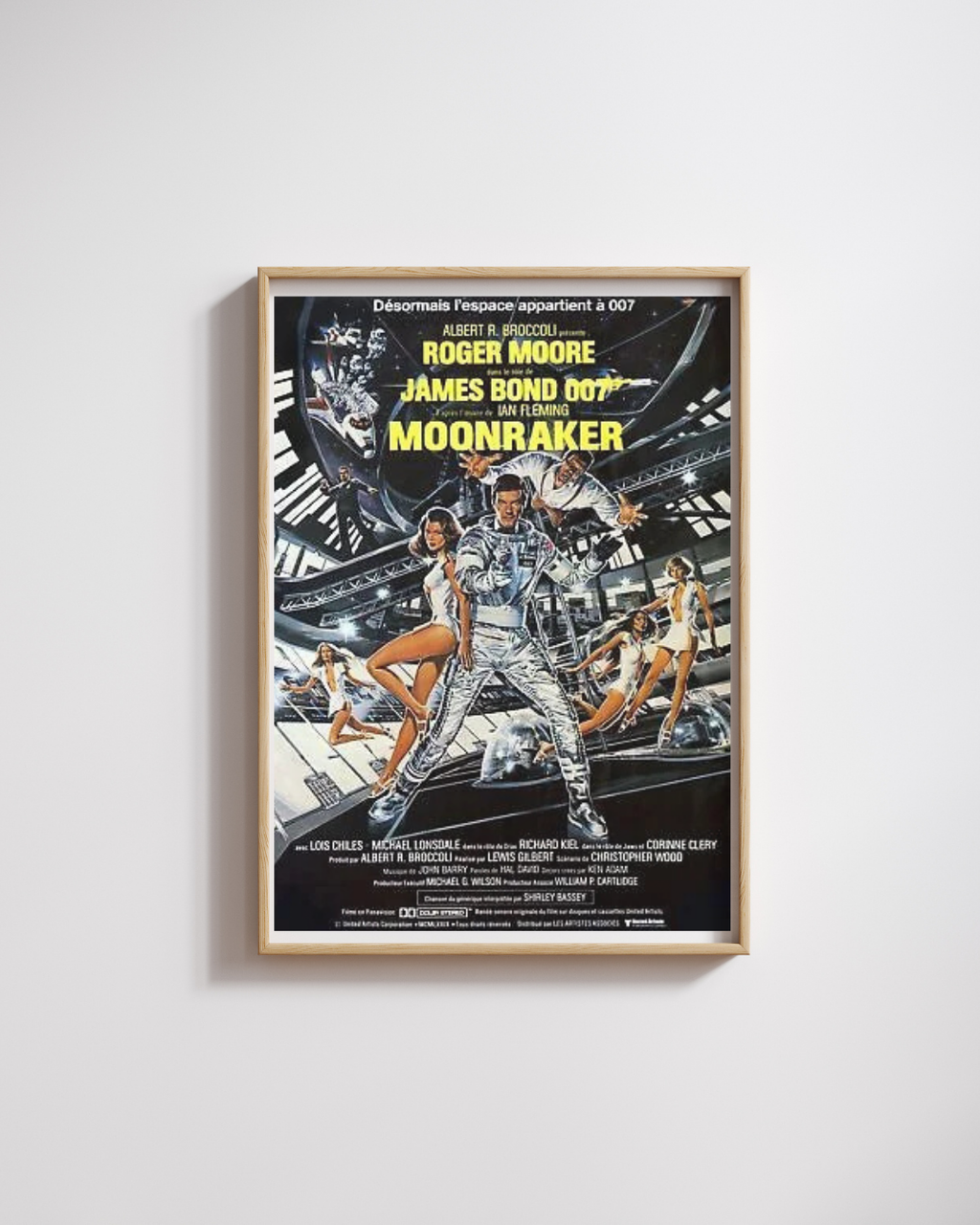 MOONRAKER, ROGER MOORE, JAMES BOND 007, 1979, REPRO AFFICHE CINEMA, HQ