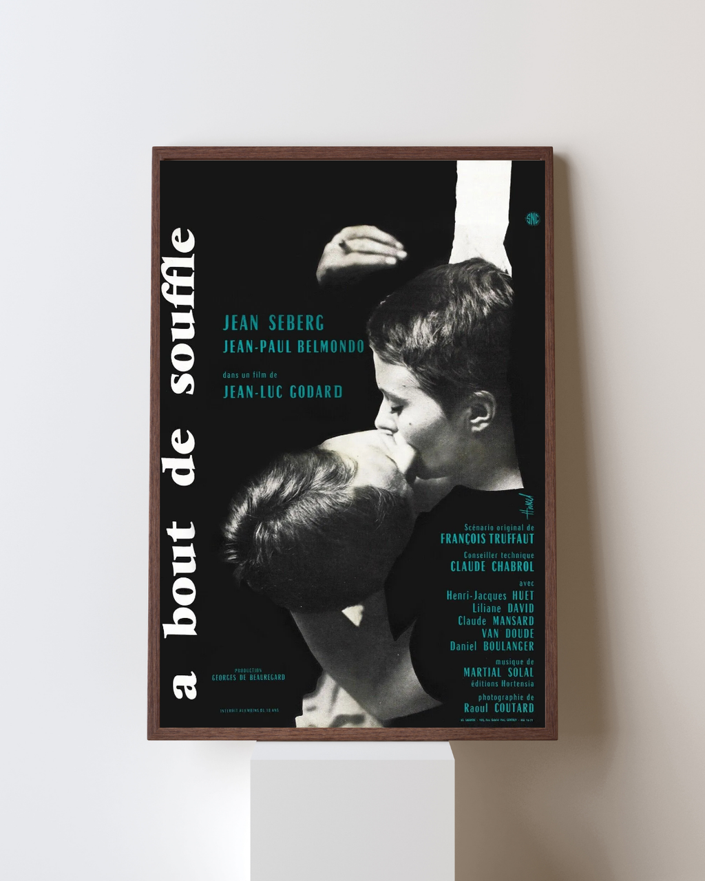 BREATHLESS, JEAN-PAUL BELMONDO, 1960, REPRO MOVIE POSTER, VINTAGE, HQ