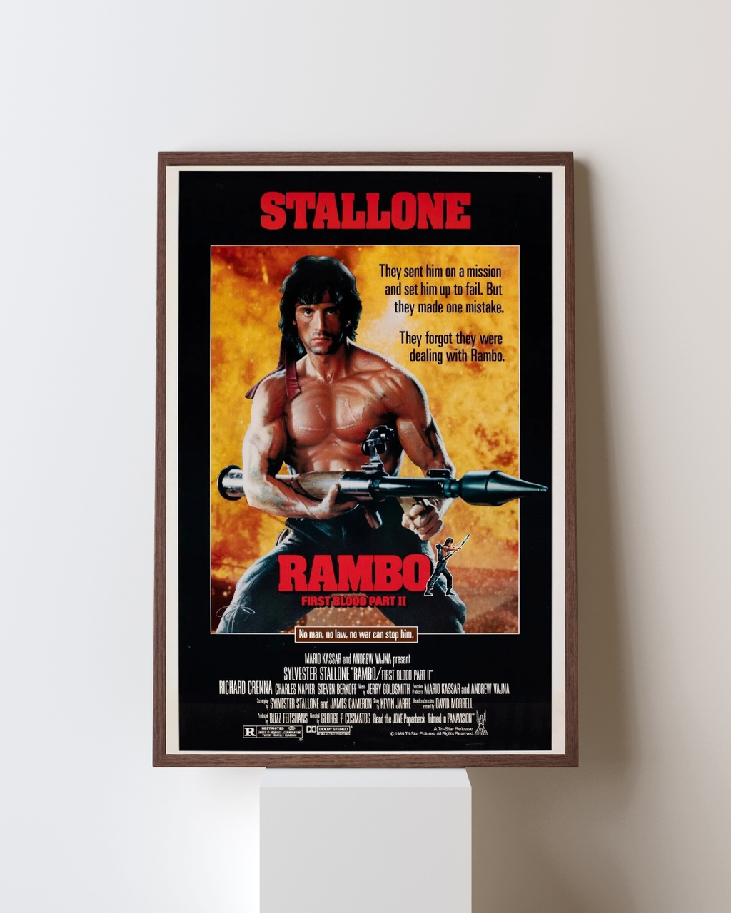 RAMBO II, LA MISSION, STALLONE, 1985, Affiche de Reproduction Cinema Vintage, HQ