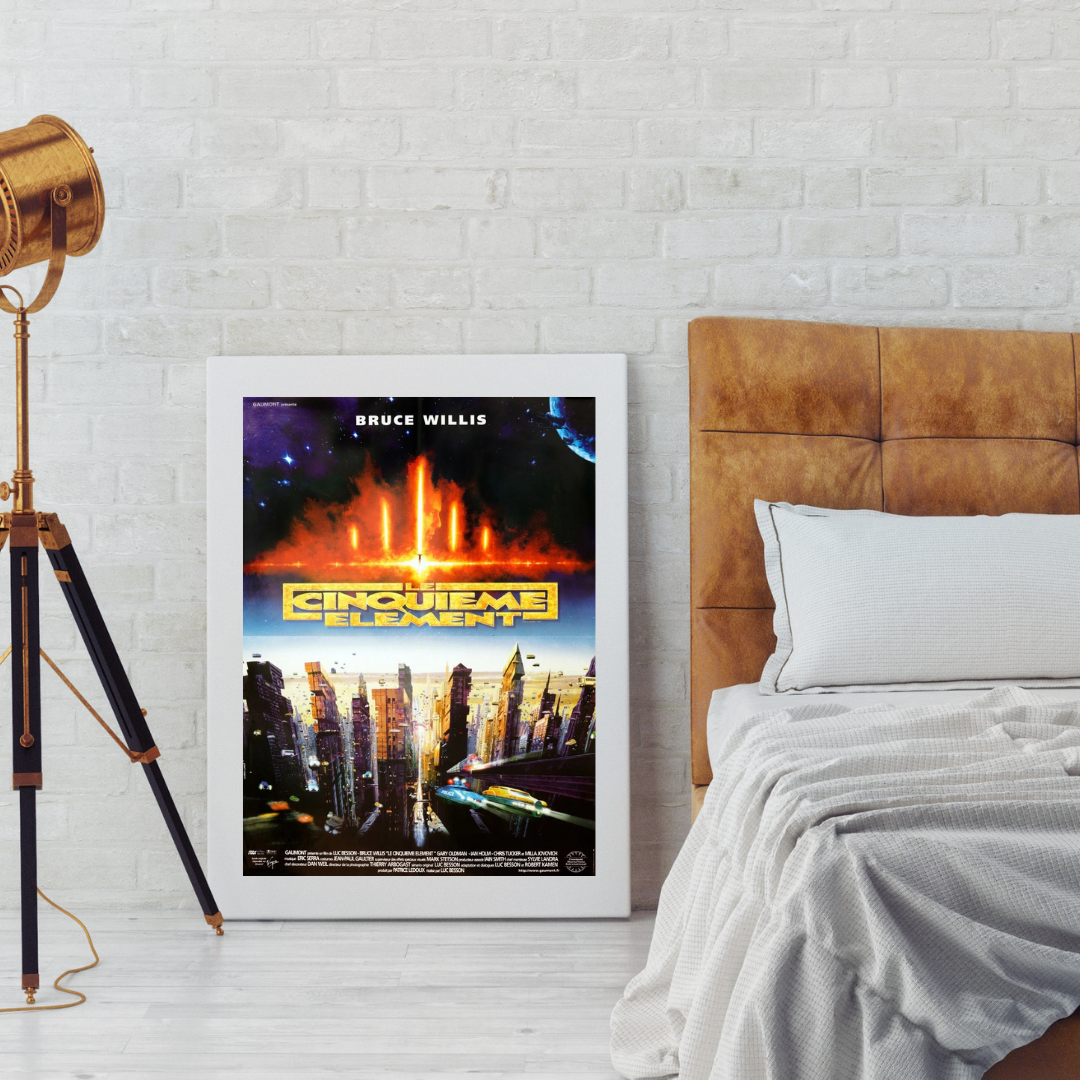 THE FIFTH ELEMENT, LUC BESSON, BRUCE WILLIS, 1997, Repro vintage cinema poster, HQ