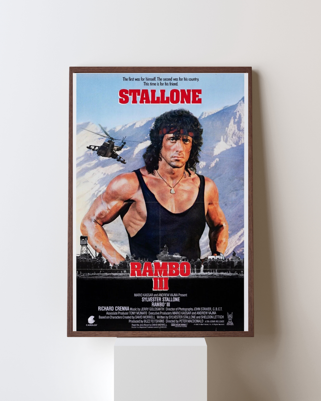 RAMBO III,  SYLVESTER STALLONE, 1988, REPRO AFFICHE DE REPRODUCTION CINEMA VINTAGE, HQ